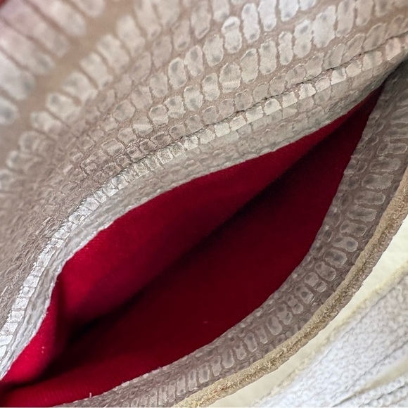 HAMMIT TONY Small Gray White Snakeskin Embossed Cow Leather Stud Crossbody - Picture 8 of 10